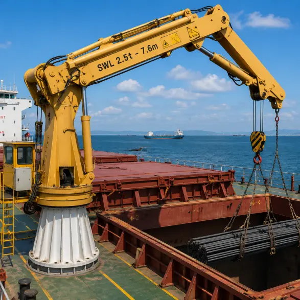 Marine-Grade Knuckle Boom Crane with Hydraulic Telescopic Arm