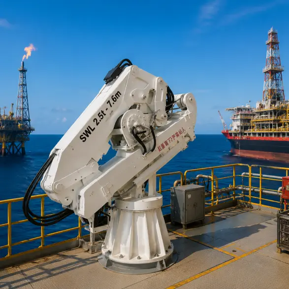 Heavy-Duty Hydraulic Marine Crane for Offshore and Fishing Vessels