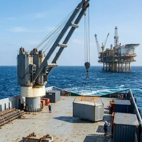 Marine Hydraulic Crane with high lifting capacity for port operations